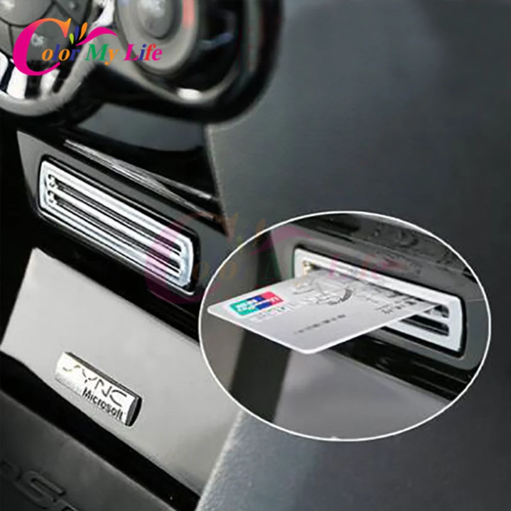Abs Chrome Post Card Parking Solt Sequin Trim Sticker Per Ford Ecosport Fiesta 2009 - 2013 2014 2015 2016 Accessori