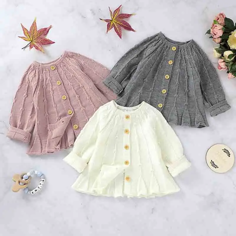 Maglione Del Bambino Ragazze Cardigan Fiore Neonate Maglione Cappotto Lavorato A Maglia Vestiti Del Bambino Bambino Bambino Cardigan Giacca Cappotto