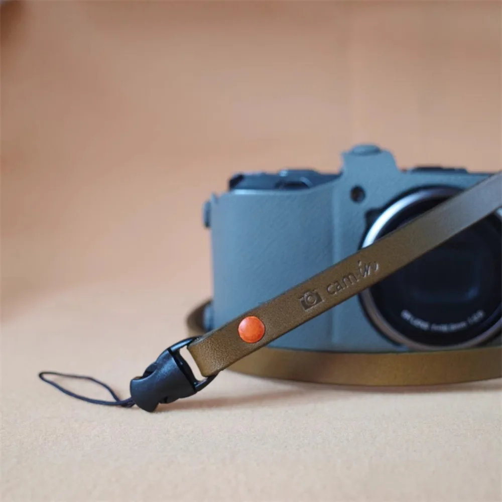1Pc Durevole Corda Appesa Cinturino Fatto A Mano In Pelle Bovina Nera Tracolla Tracolla Per Ricoh Gr Slr Dslr Wristband