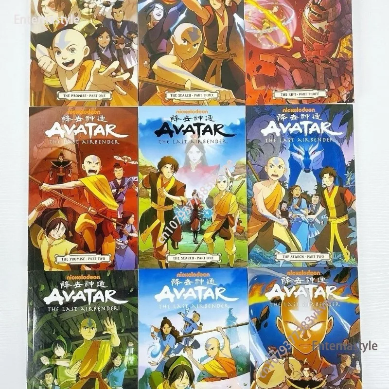 Avatar The Last Airbender Stagione 1 Nove Libri + Stagione 2 Nove Libri Libro Inglese American Comics Action Comedy Fantasy Story