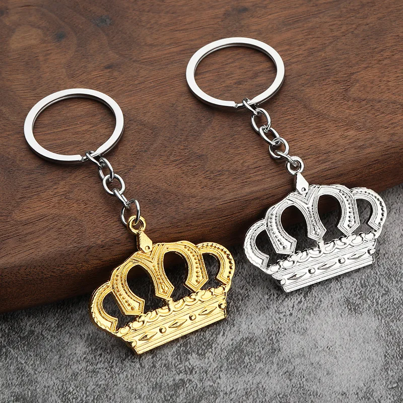 Metalen Gouden Kroon Luxe Auto Sleutelhanger Sleutelhanger Sleutelhanger Ring Metalen Kwaliteit Auto Kroon Patroon Emblem Badg