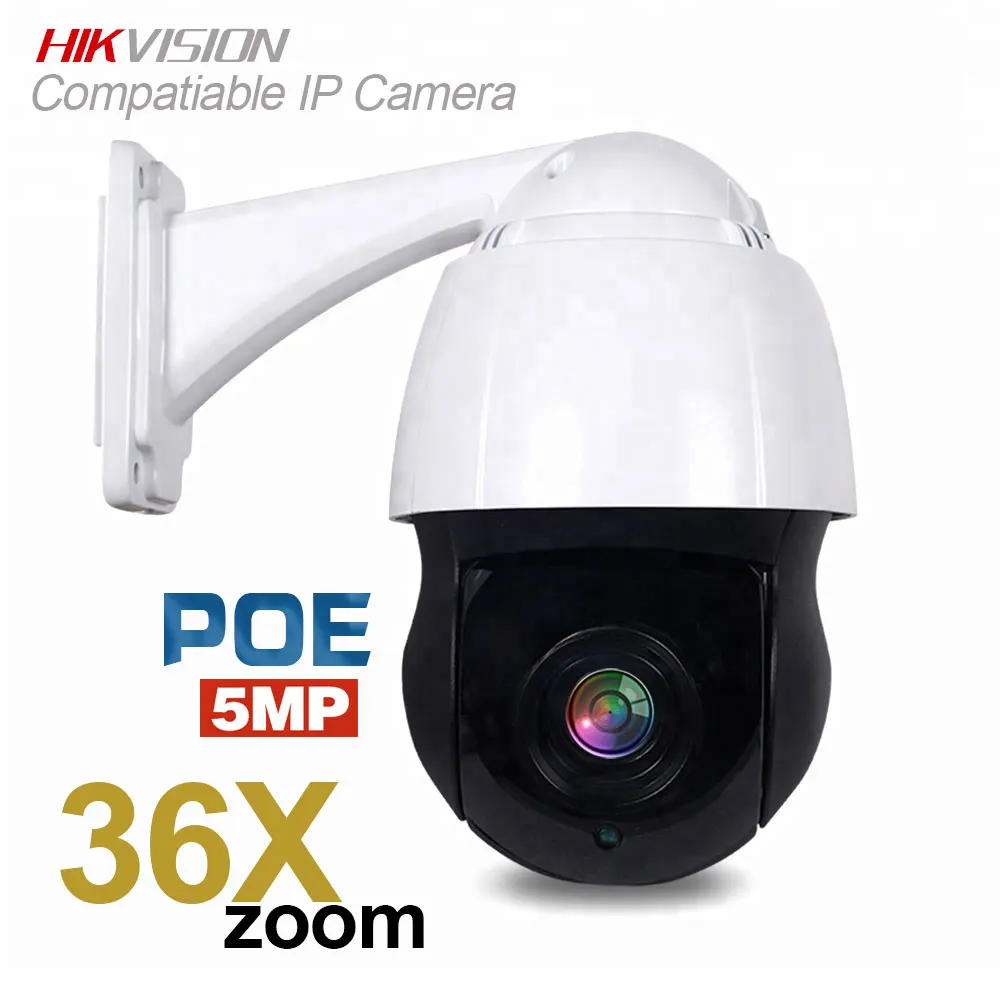 Telecamera Ptz Speed Dome In Metallo Per Esterni Zoom 36X Telecamera Ip Ptz Poe 5Mp Rete Onvif Cctv 150M Ir Compatibile Con Hikvision Poe Nvr