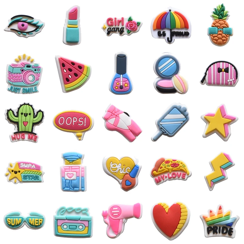 For Crocs Charms Commercio All'Ingrosso 1 Pz Accessori In Pvc Per Crocs Charms Badge Donna Sandali Fibbia Bambini Spille Ragazza Scarpa Decorazione Je