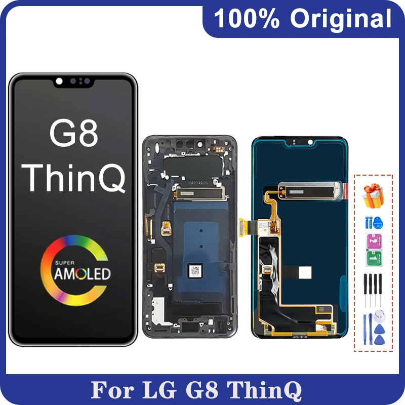 6.1 "Amoled Originale Per Lg G8 Thinq G820 Display Lcd Con Cornice Touch Screen Digitizer Assembly Per Lg G8 Lcd Screen