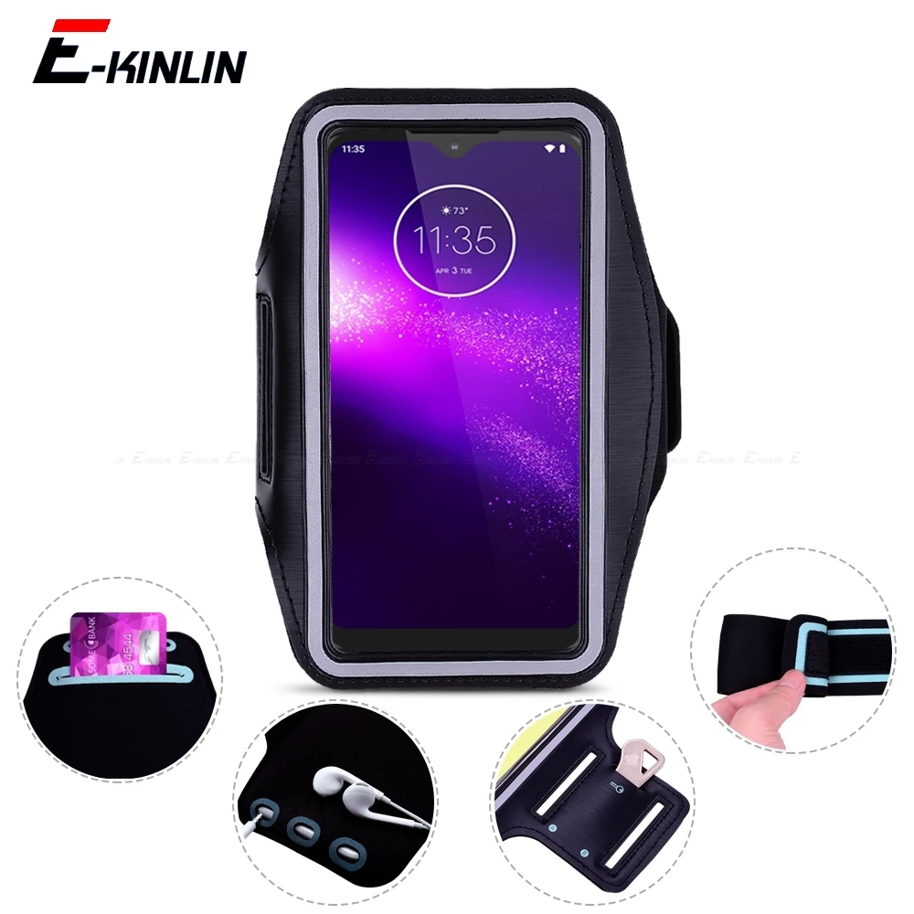 Custodia Per Fascia Da Braccio Per Motorola Moto One 5G Ace Vision Action Macro Hyper Zoom Power Fusion Plus Sport Running Gym Phone Bag