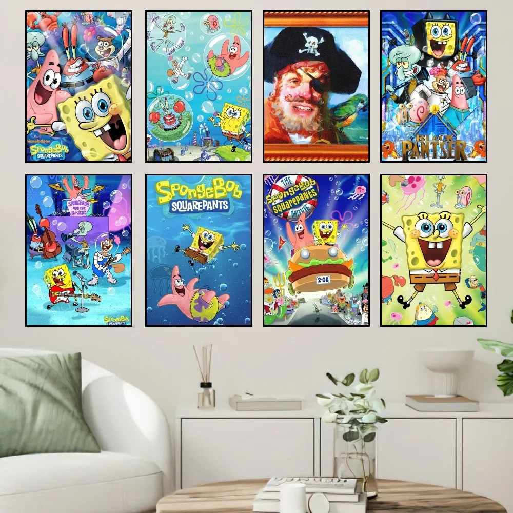 Cute-Spugne-And-B-Bob-Square-Cute-Pants Poster Stampe Pittura Murale Camera Da Letto Soggiorno Decorazione Ufficio Casa