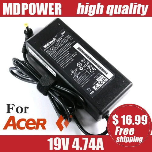 For Acer Aspire 5738Zg 5739G 5740G 6920G 6930G 6935G 7520G 7530G 7535G 7540G Laptop Power Supply Ac Adapter Charger 19V 4.74A