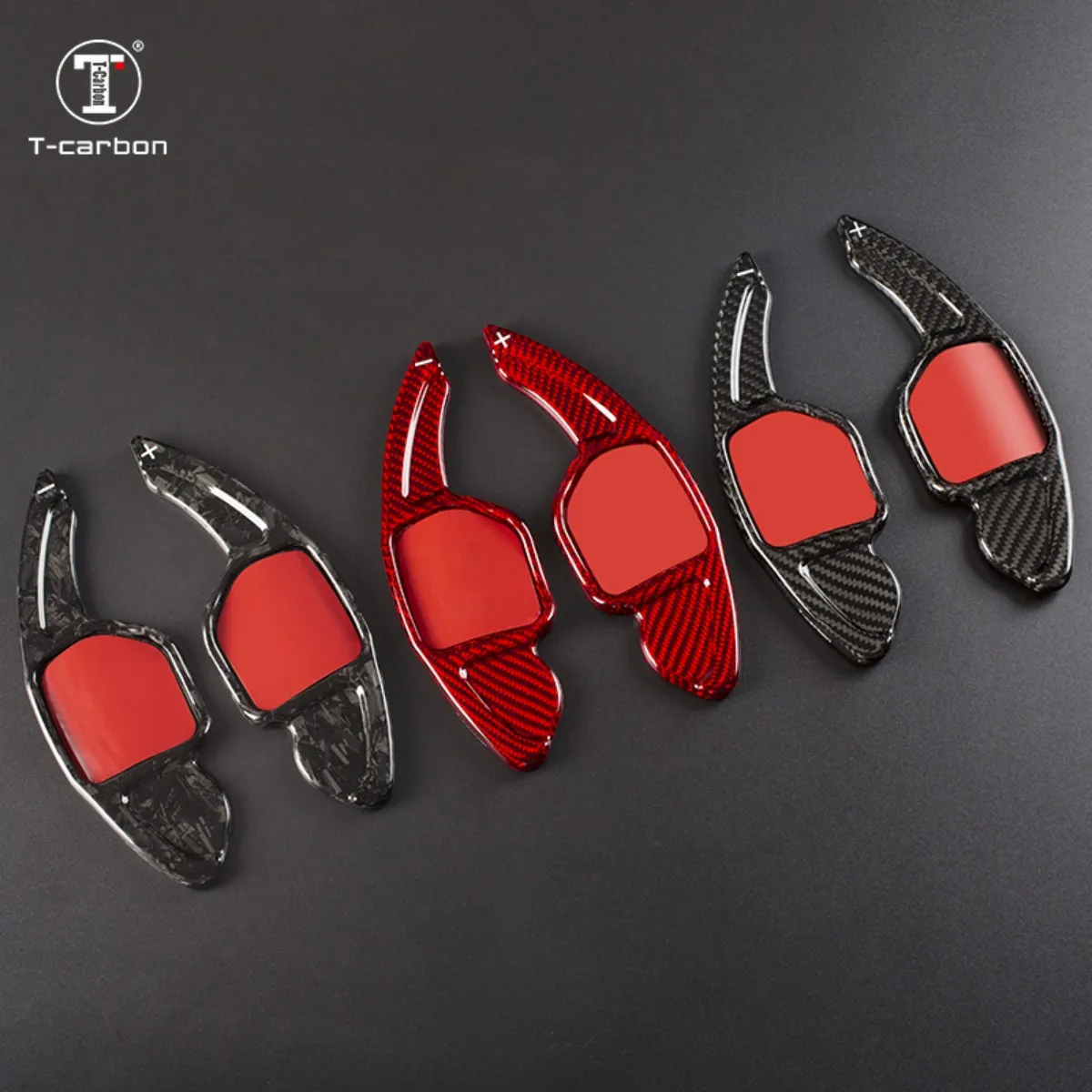 T-Carbon Real Carbon Fiber Volante Paddle Shift Extension Shifters Per Audi A5 A6 A8 S8 S5 S6 Q5 Rs6 Q7