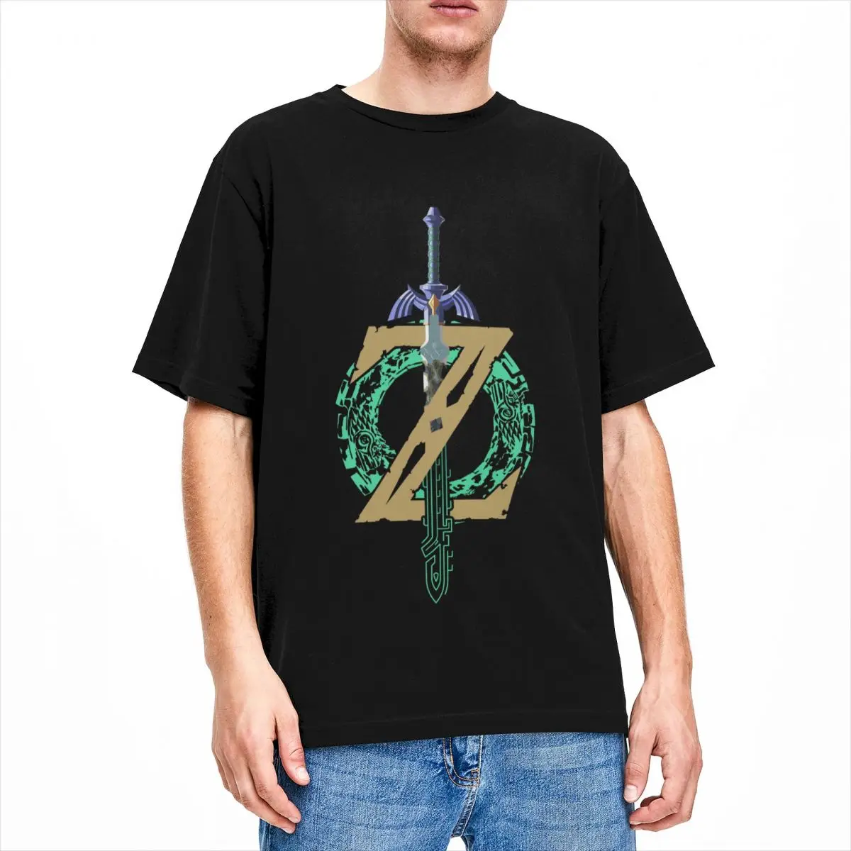 Tears Of The Kingdom Merchandise Shirts For Men The Kingdom Of Helaru Game Maglietta Vintage In Cotone Girocollo Manica Corta Panno