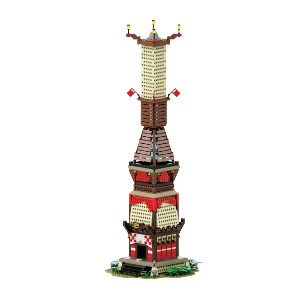 Moc Game Tears Of The Kingdom Skyview Tower Brickheads Trasportatore Uccelli Torre Di Guardia Modello Building Blocks Giocattoli Per Bambini Regalo Di