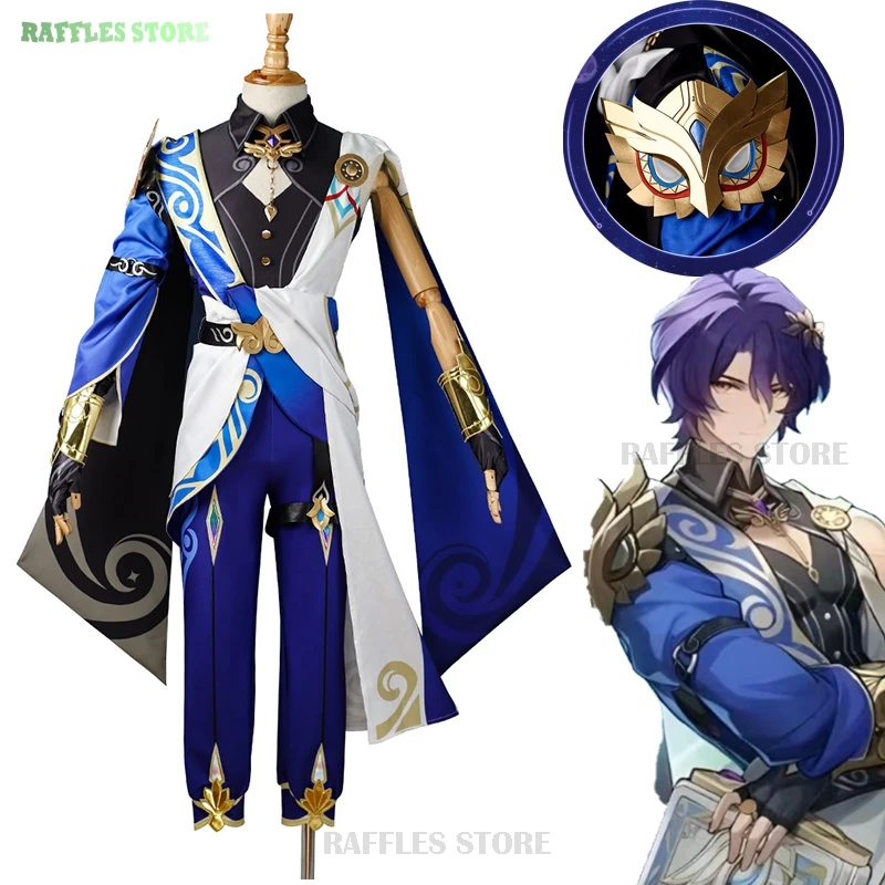 Honkai Star Rail Dr. Ratio Cosplay Costume Parrucca Doctor Veritas Ratio Anime Cosplay Event Party Outfit Abbigliamento Gioco Roleplay