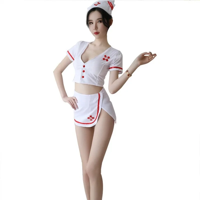Infermiera Sexy Uniforme Giochi Erotici Per Le Coppie Bianco Infermiera Uniforme Sexy Del Pannello Esterno Medico Costume Eroctic Della Biancheria Del