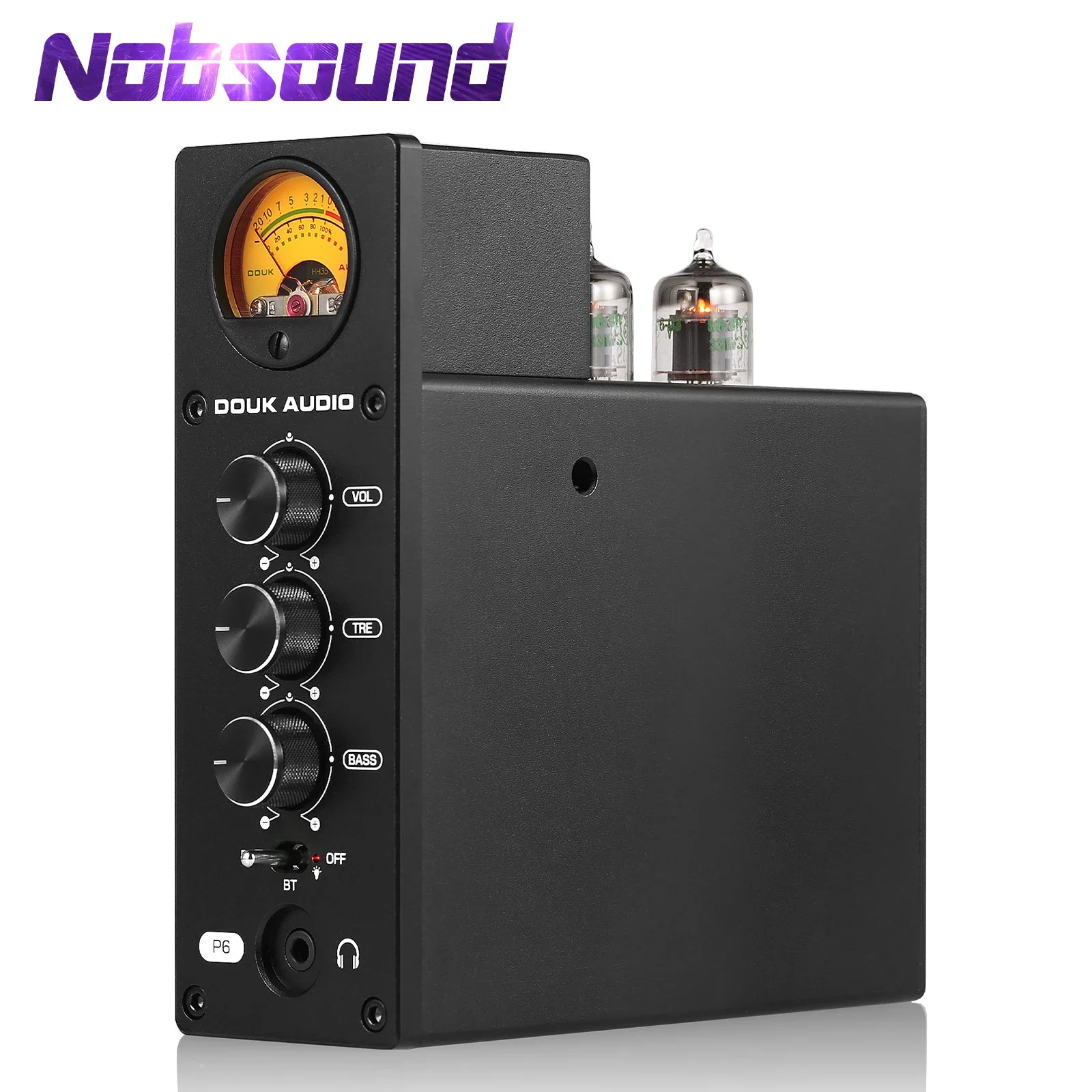 Nobsound Hifi Valve Tube Preamp Bluetooth 5.1 Recevier Amplificatore Per Cuffie Audio Stereo Apyx-Hd Con Vu Meter