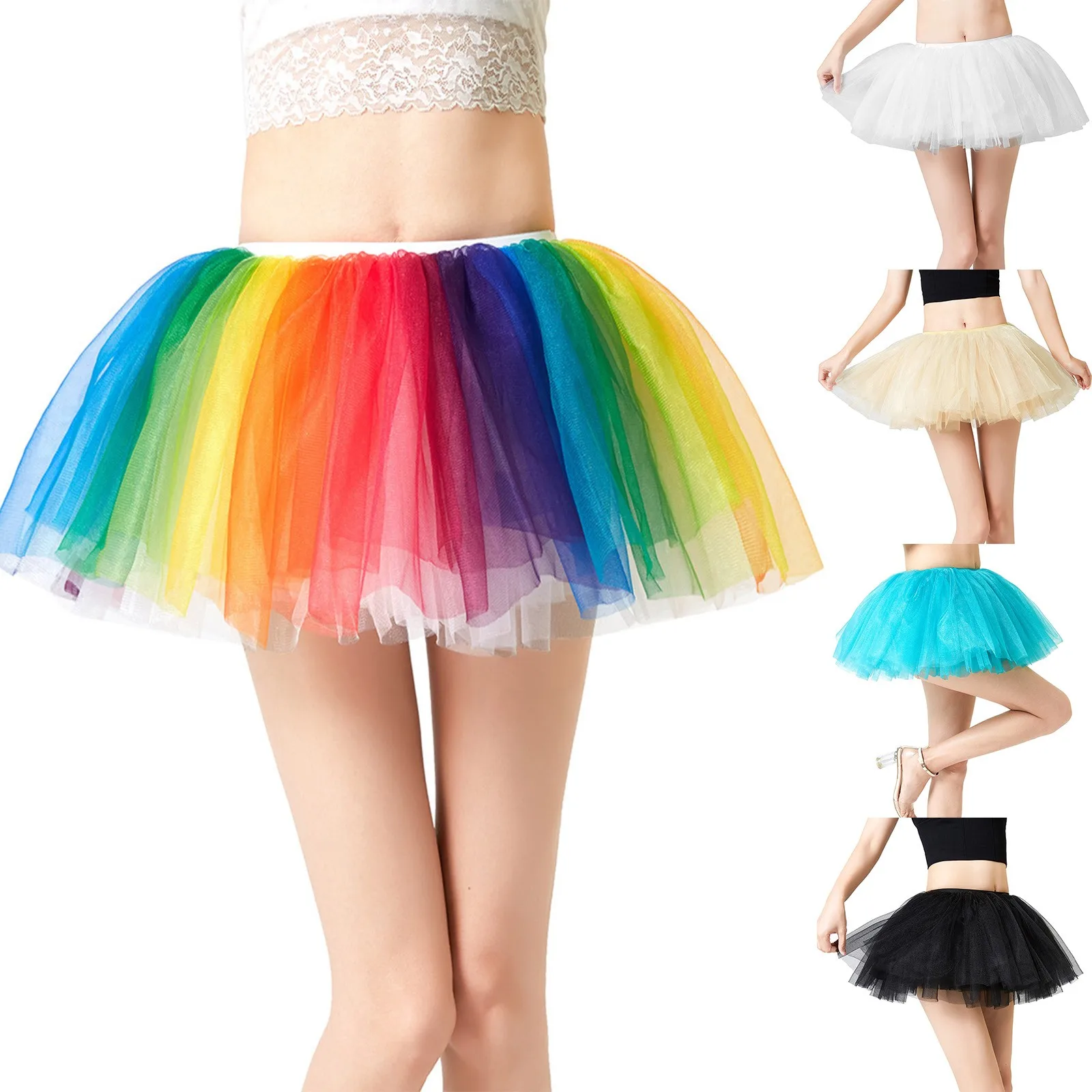 Mardi Party Hawaii Size Colorful Girls Costume Rainbow Baby Girl Tutu Dress Tutu Dress For Carnival Festival Celebration