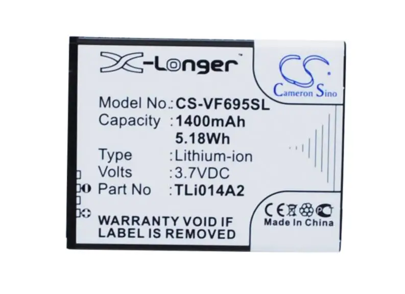Batteria Cameron Sino 1400Mah Per Vodafone 785 Tipo Smart 4 Mini Primo 6 Mini V695 Vf575 Vf-575 Vf-695 Vf785 Vf-785 Vf-V695