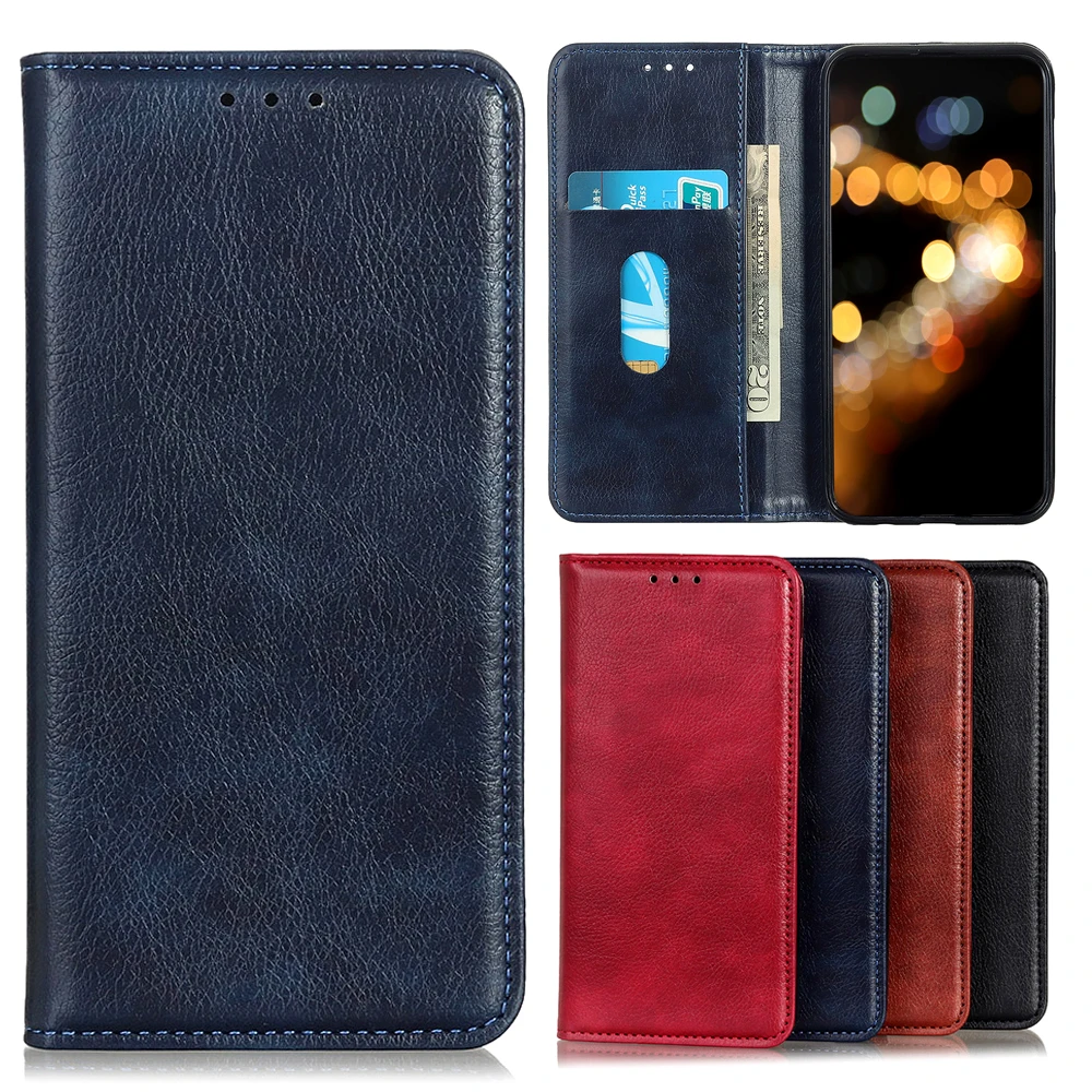 Card Slot Wallet Flip Phone Case On Vodafone E11 Case Minimalist Vintage Casual Plain Business Leather Cover