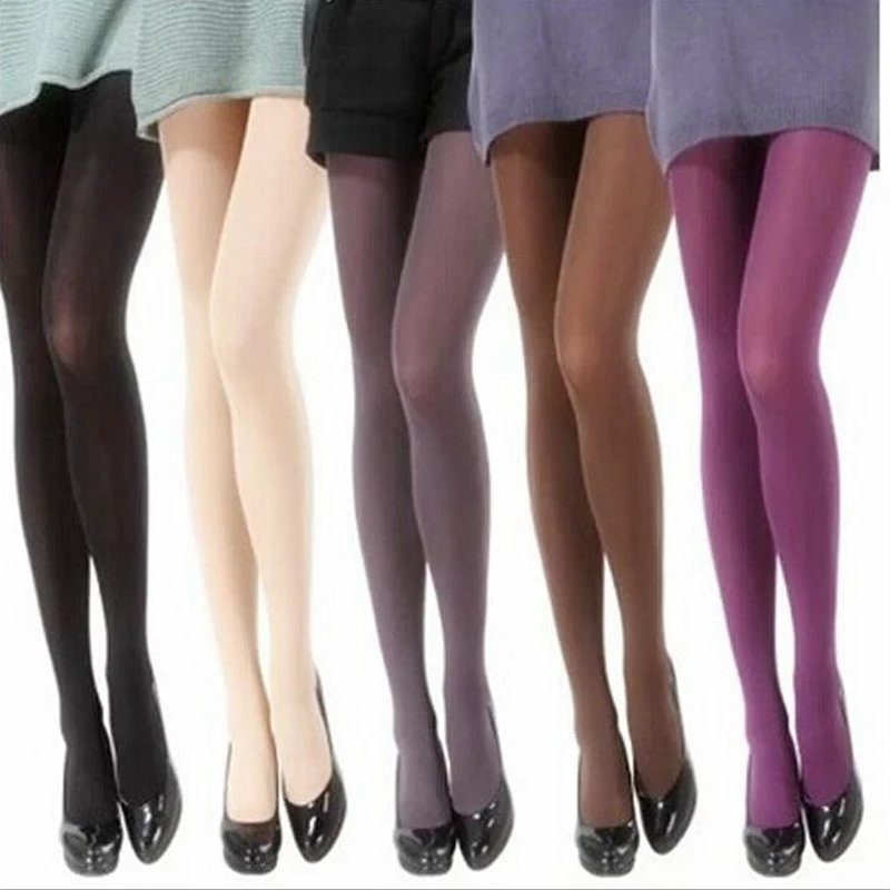 Calze Da Donna Multicolore In Velluto 80D Calze Da Donna Senza Gancio Calze Senza Piede Calze Da Ballo Collant Donna Inverno