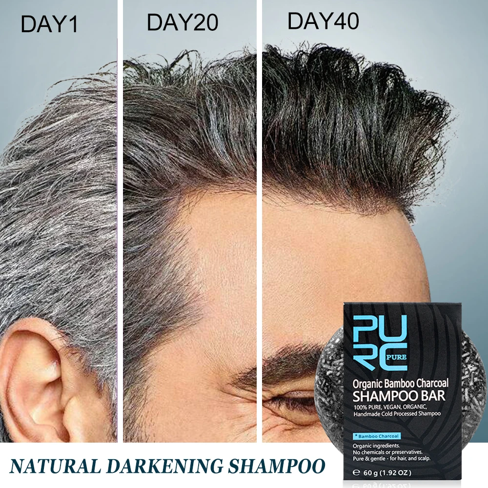 60G Grigio Bianco Capelli Nero Organico Bambù Carbone Sapone Shampoo Bar Idratare Migliorare Il Trattamento Di Riparazione Della Radice Dei Capelli Sa