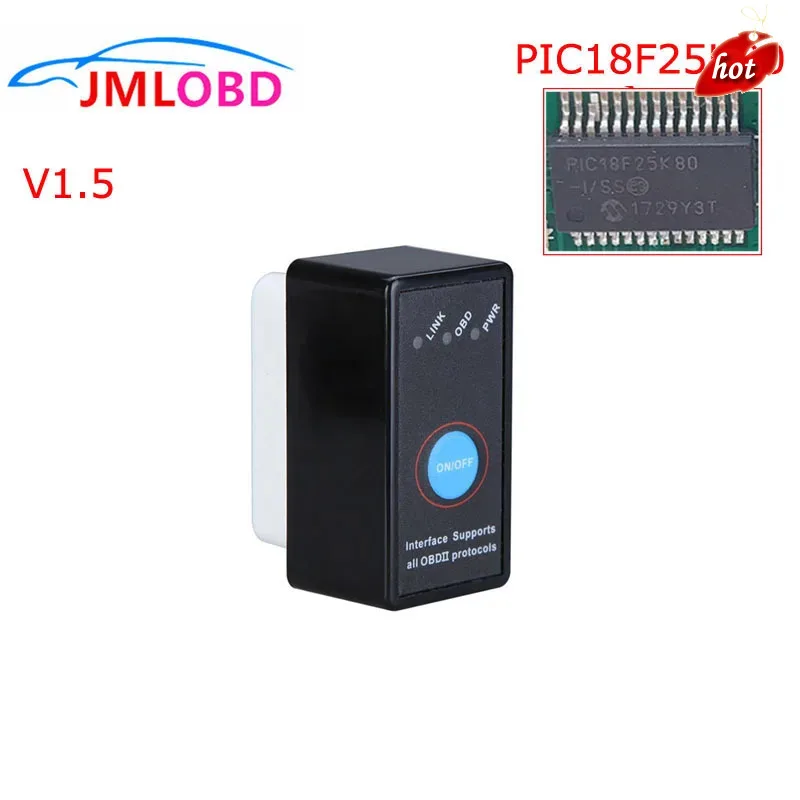 Nuovo Mini Obd2 Elm327 Interruttore On/Off Con Hardware Chip Muslimex V1.5 Elm 327 Bluetooth Android Windows Strumento Diagnostico