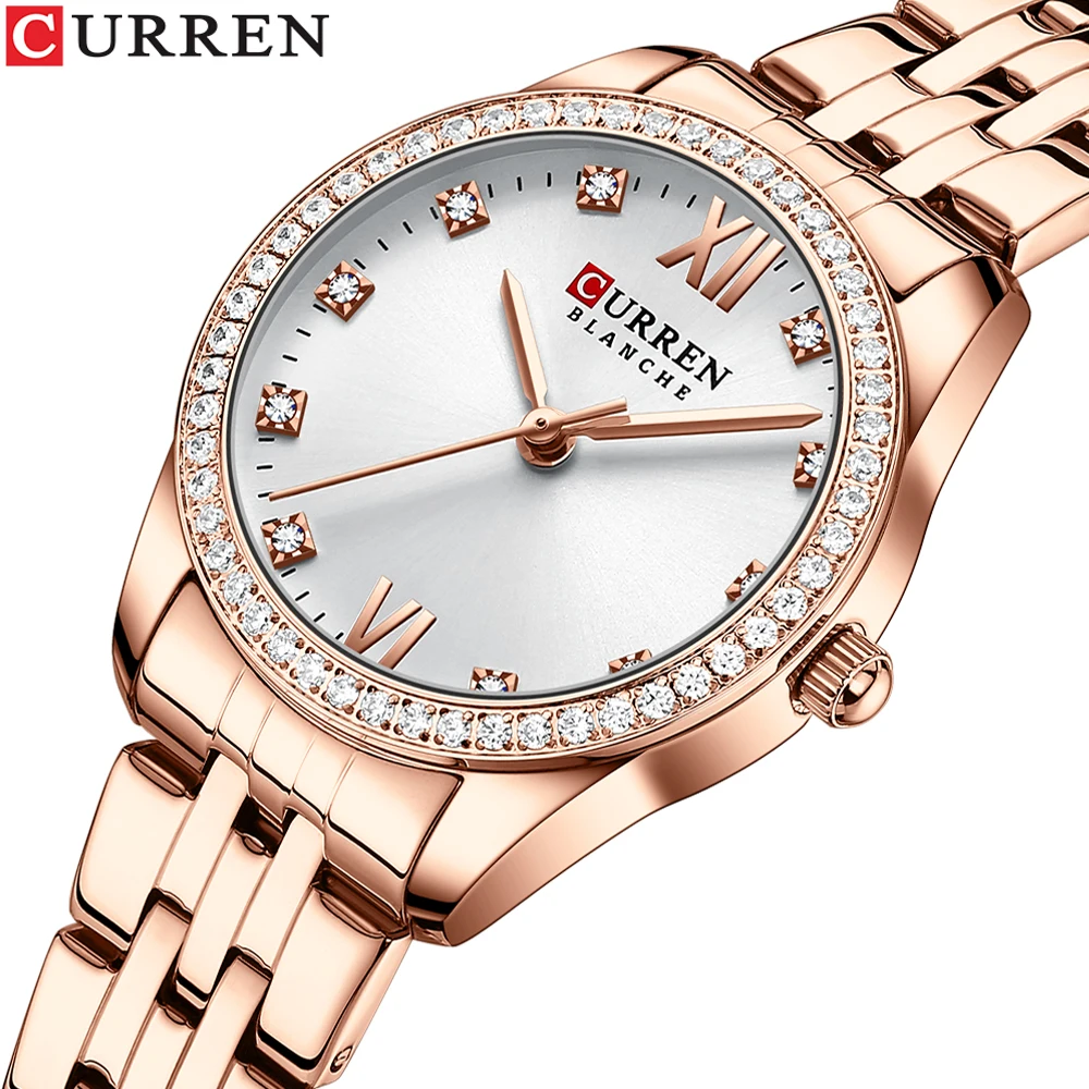 Curren Brand New Luxury Bright Ladies Watch Bracciale In Acciaio Inossidabile Fashion Waterproof Ladies Business Watch Relogio Feminino