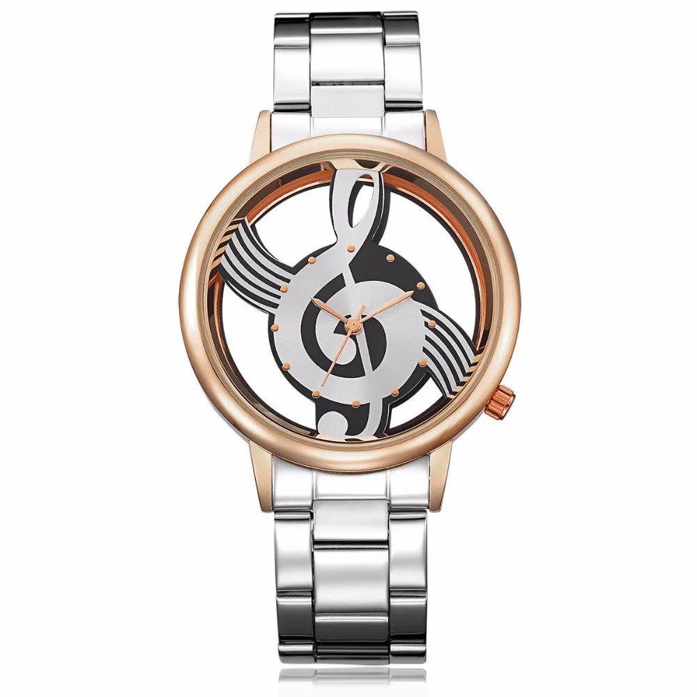 Moda Donna Orologi Creativi Orologi Trasparenti Vuoti Orologi Da Donna Note Musicali Orologi Da Donna Orologi Al Quarzo In Acciaio Inossidabile Bracci