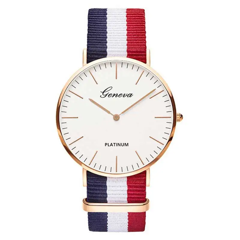 Articoli Promozionali Orologio Ginevra Donna Orologi Ultra Sottili Cinturino In Nylon Orologi Al Quarzo Orologi Da Donna Ragazze Studenti Orologi Spor