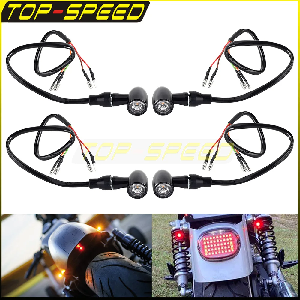 Moto Bullet Led Anteriore Posteriore 3 In 1 Indicatore Di Direzione Lampeggiante Lampada Lampeggiante Per Kawasaki Zx10R Z1000 Sx R Ninja 650 1000 201