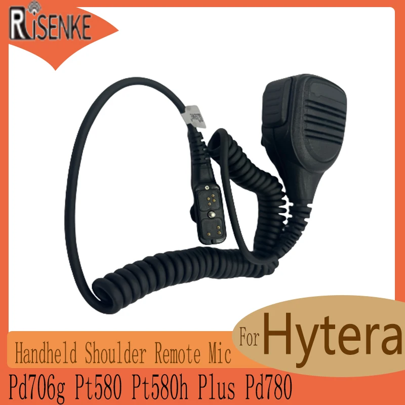 Risenke-Microfono Per Hytera Pd706G, Pt580, Pt580H Plus, Walkie Talkie, Radio A Due Vie, Microfono Remoto A Spalla Portatile
