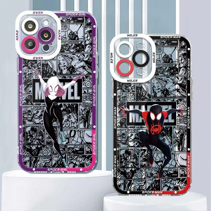 Marvel Spider-Man Miles Wen Noir Custodia Trasparente Per Apple Iphone 14 13 12 11 Pro Max 13 12 Mini Xs Max Xr X 7 8 6 6S Plus Cover