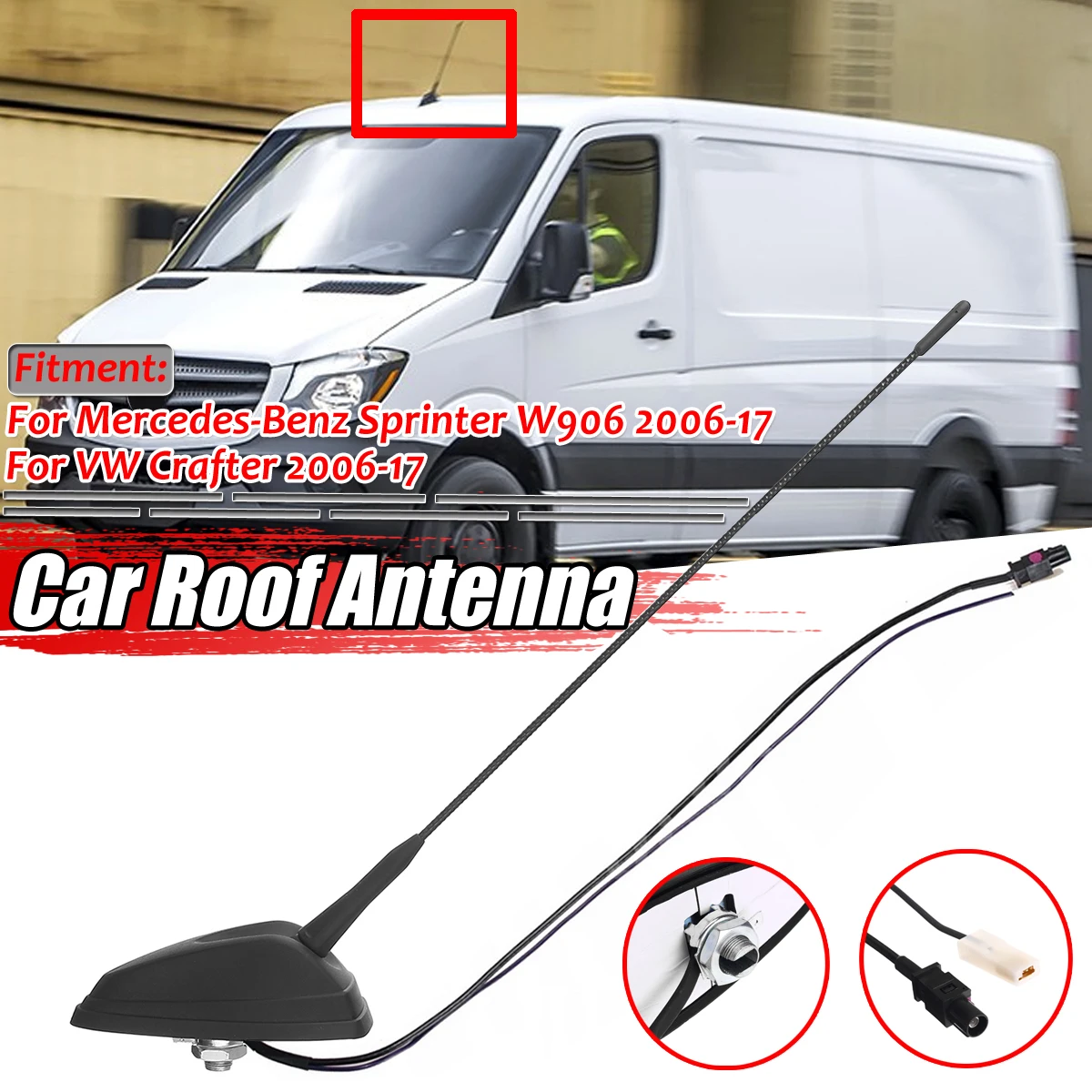 Per Vw Crafter Per Mercedes-Benz Sprinter W906 Vw Crafter 2006-2017 Antenna Sul Tetto Dell'Auto Muslimah