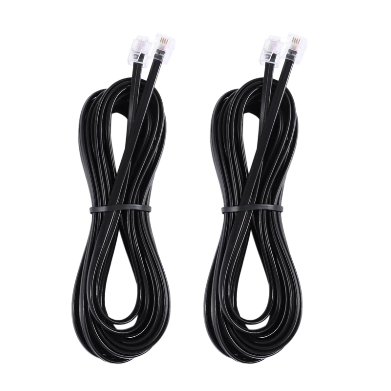 2X Rj11 6 P4C Cavo Telefonico Cavo Adsl Modem 5 Metri