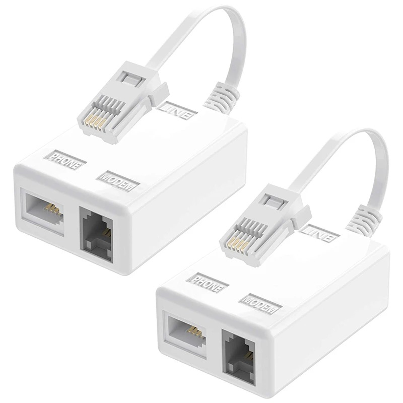 Spina Bt A Adsl Rj11 Splitter Per Microfiltro Internet A Banda Larga 2 Pezzi, Bt Maschio A Bt E Rj11 Femmina Per Modem Di Rete Fissa