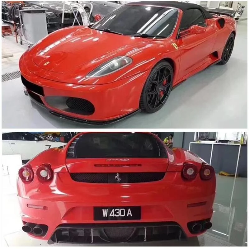 For Ferrari 430 Real Carbon Fiber Front Lip Splitters Rear Diffuser Bumper Kit Spoiler High Quality Accessories