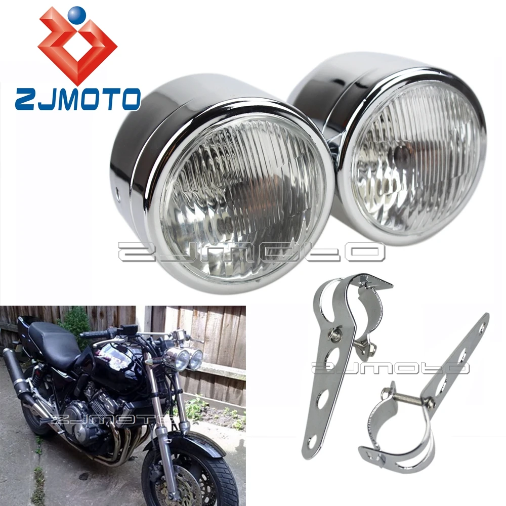 Moto Twin Headlight Moto Faro Personalizzato Per Bagger St Chopper Softail Pro Street Wide Glide Fxsb Fxdwg Head Light