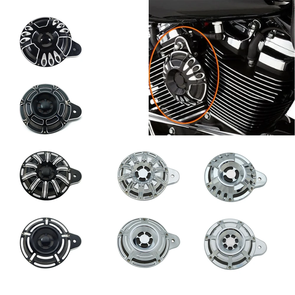 Moto Black Horn Cover Horns Assembly Per Harley Big Twin Touring Street Glide 1991-Upsportster Xl 2007-Up