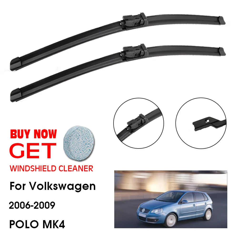 Car Wiper Blade For Vw Volkswagen Polo Mk4 21"+17" 2006-2009 Front Window Washer Windscreen Windshield Wipers Blades Accessories