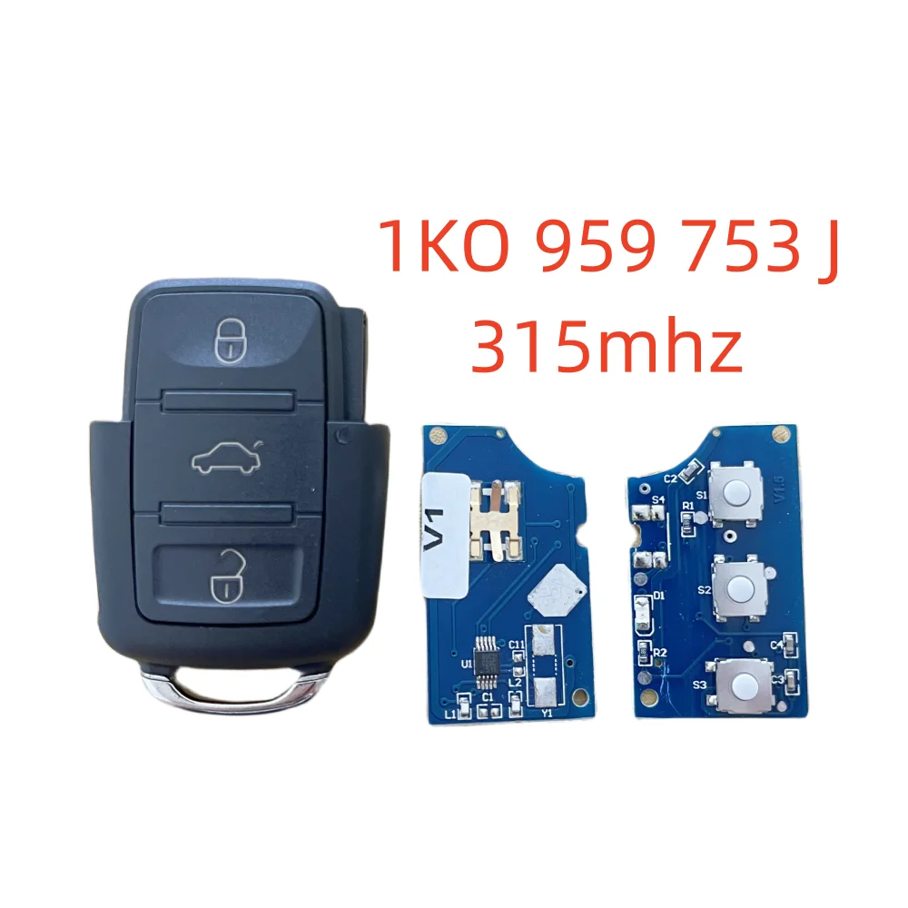 Telecomando A 3 Pulsanti Per Auto Per Vw Per Volkswagen Passat Polo Skoda Seat Muslimah 315Mhz 1Ko 959 753J