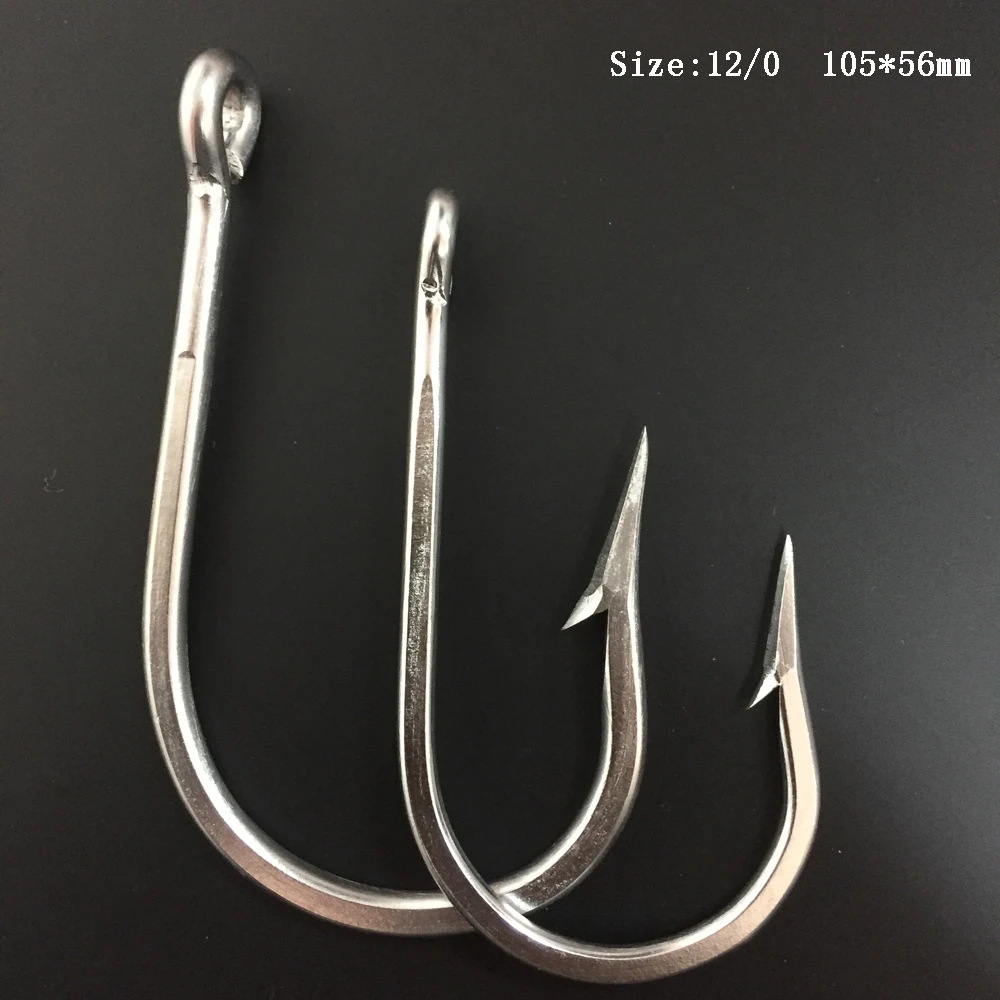 Cn01 10Pcs 12/0 Mustad Amo Da Pesca Amo Da Pesca In Acciaio Inossidabile Amo Da Pesca Jigging Amo Grande Per La Pesca