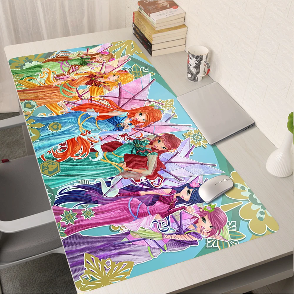 Girl Winx Clubs Tappeto Mouse Pad Gamer Anime Gaming Mats Per Pc Gaming Room Accessori Tappeti Pad On The Table Cute Mousepad
