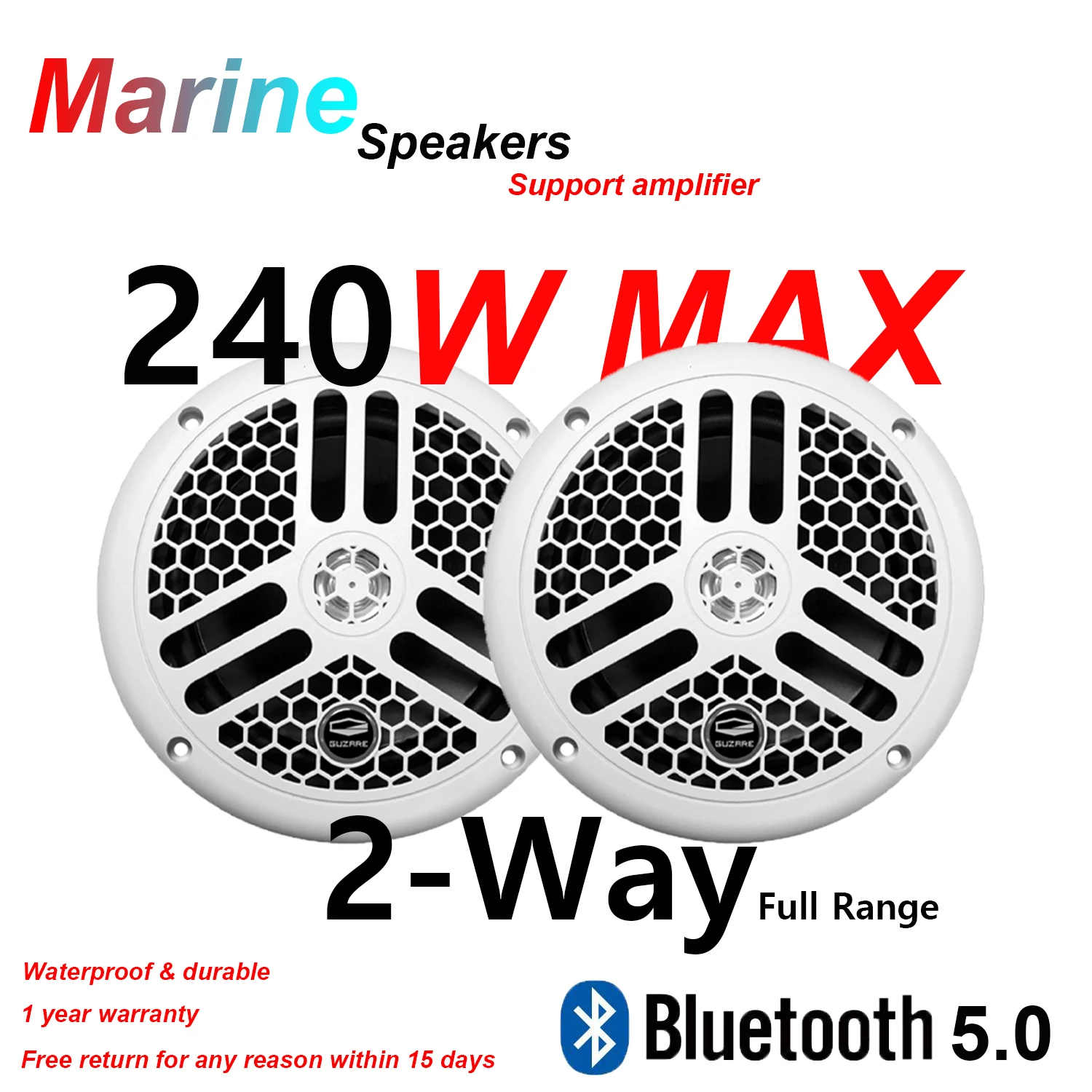 Altoparlanti Marini Barche Auto Auto Audio Impermeabile 6.5 "240 Watt Subwoofer Bass Tweeter