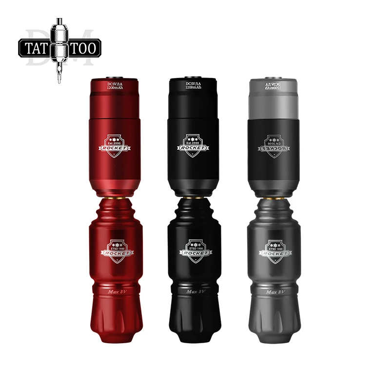 Mini Rocket Tattoo Machine Set Japan Motor Wireless Tattoo Power Supply Interfaccia Rca Kit Penna Tatuaggio Rotante