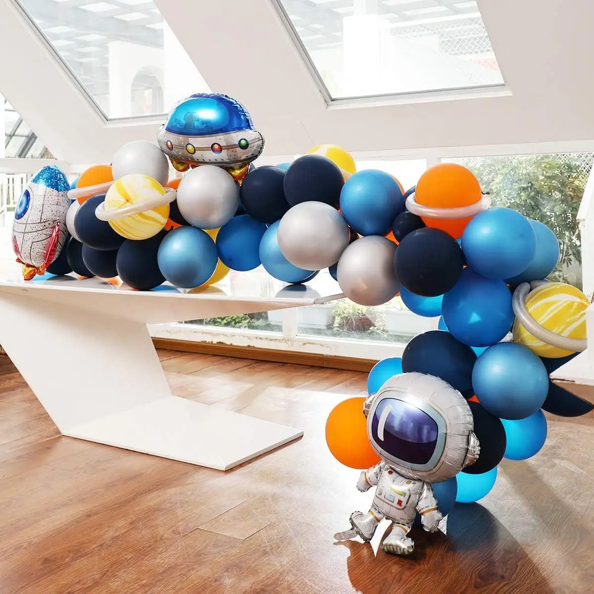 Universe Outer Space Balloon Arch Kit 86Pcs Astronaut Rocket Astronave Balloon Garland For Birthday Kids Dec Boy Party Supplies