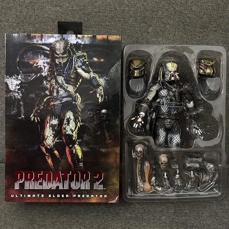 Neca Predator 2 Ultimate Elder Predator Gold Kenner Leader Action Figure Alien Grey Backed Collection Model Joint Giocattoli Mobili