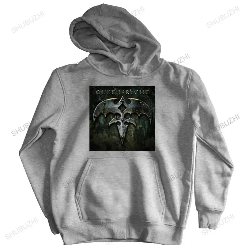 Homme Cotton Hoodies Zipper Queensryche Band Album Black Zipper Men Autunno Felpa Pullover Maschile