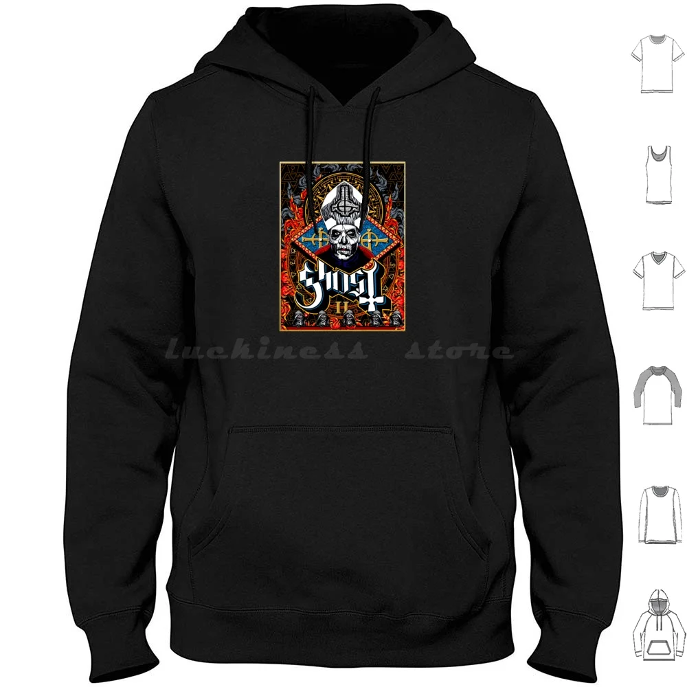 Ghost Music Rock Vuad Collection Felpa Con Cappuccio In Cotone Manica Lunga Ghost Music Band Heavy Metal Ghost Logo Ghost Art Ghost Album