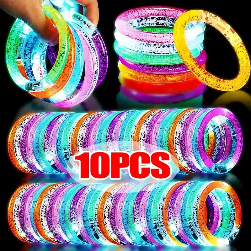 1-10Pcs Glow Sticks Bracciali Led Forniture Per Feste Bomboniere Glow In The Dark Led Bracciale Light Up Toys For Christmas Party Decor