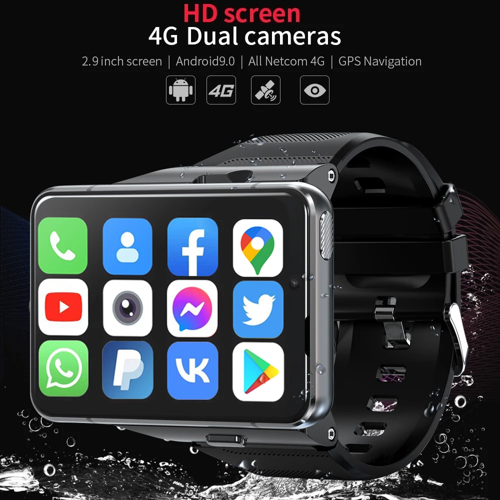Nuovo Smart Watch Phone 4G Lte 4 + 64Gb Smartwatch 2.88 "Screen Men Watch 2300Mah Dual Camera Face Unlock Gps Wifi Per Android Ios
