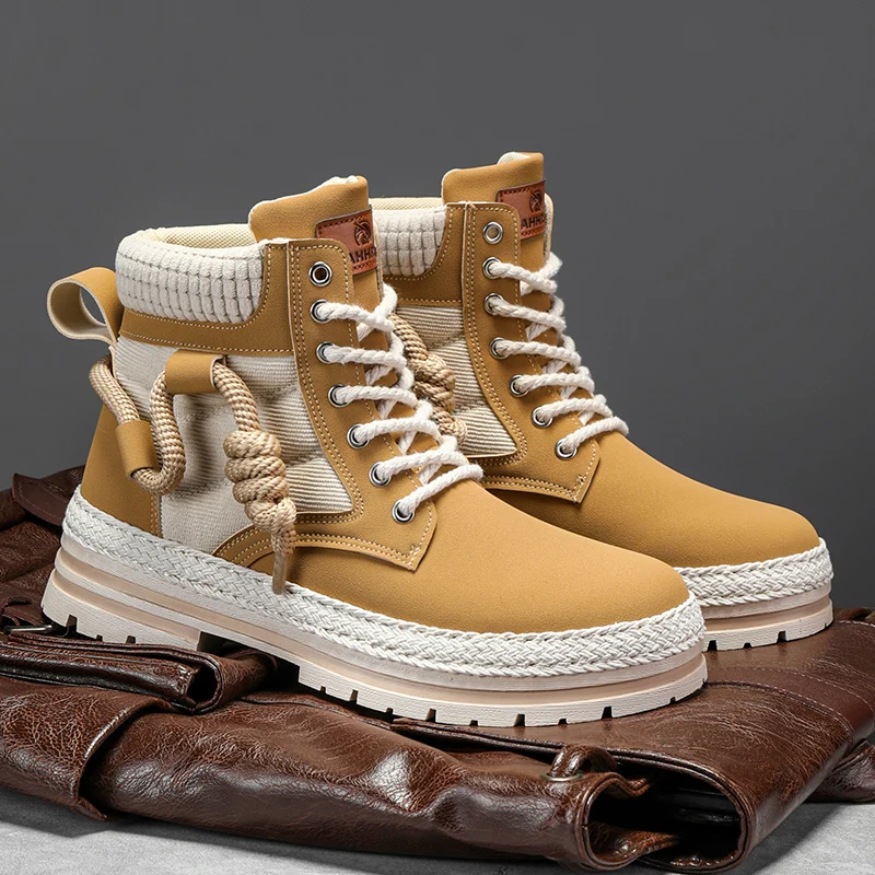Cyytl Stivali Da Uomo Scarpe Casual Winter Designer Luxury Platform Cowboy Military Chelsea Leather Tactical Work Safety Sneakers Alla Caviglia