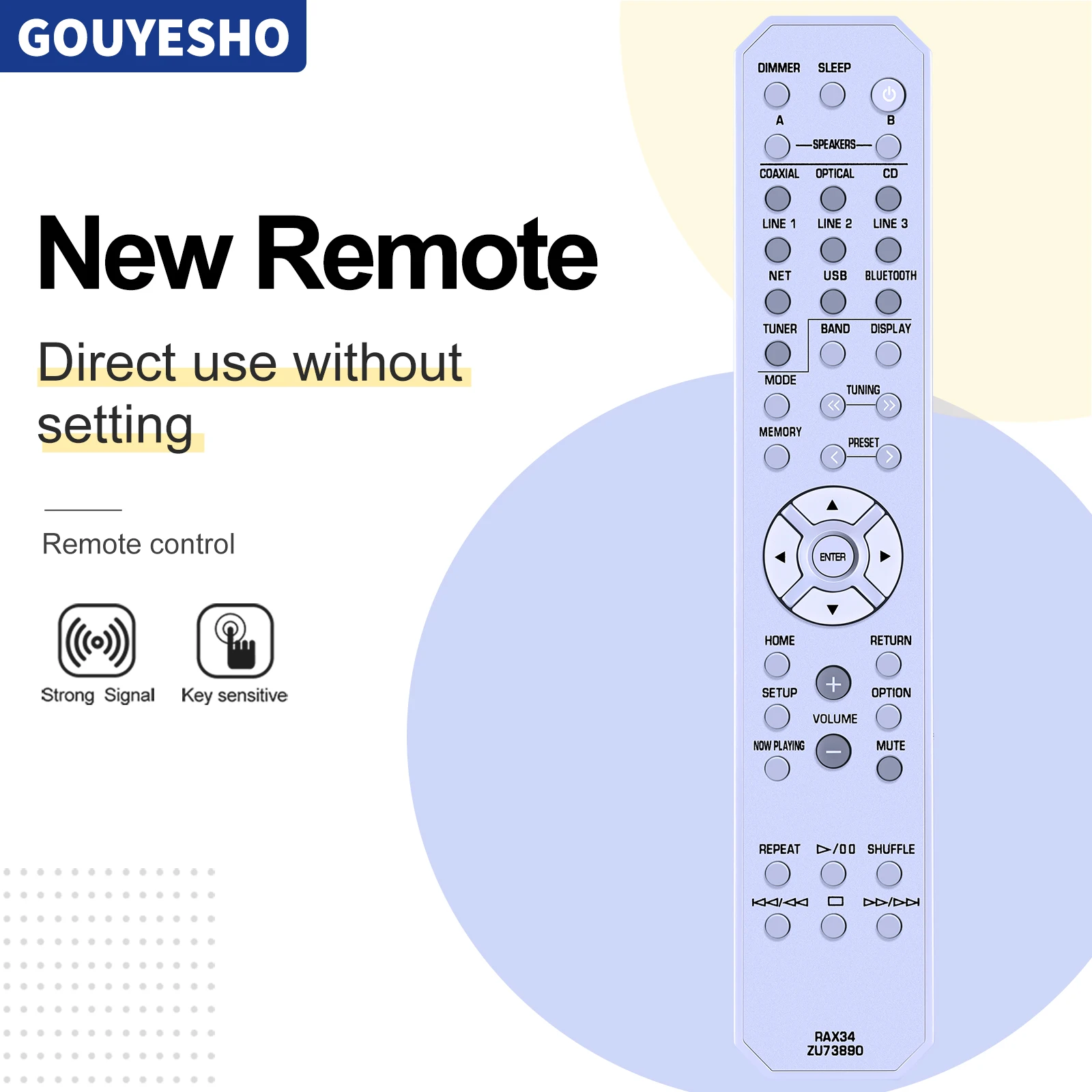 Nuovo Telecomando Rax34 Zu73890 Per Ricevitore Audio/Video Yamaha R-N402, R-N402D