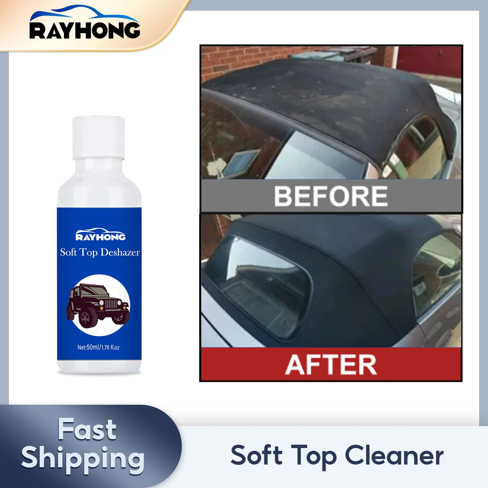 Soft Top Cleaner Water Stain Cleaning Mold Removal Previene L'Appannamento Soft Top Dehazer Dirt Dust Remover Spray Per La Pulizia Della Tela Dell'Aut